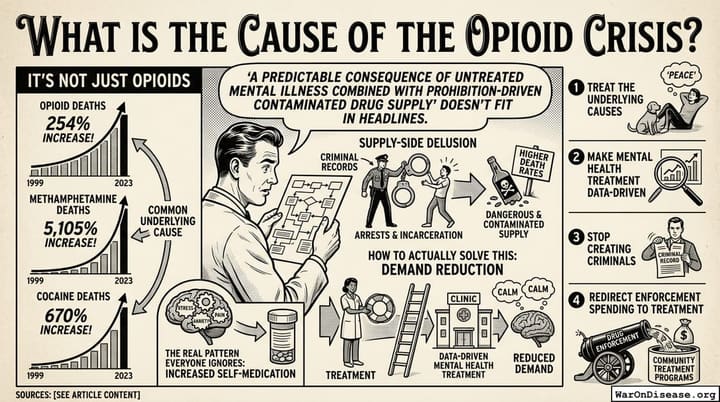 What is the cause of the opioid crisis?