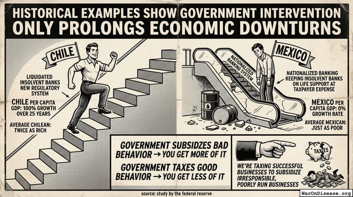 Historical Examples Show Government Intervention Only Prolongs Economic Downturns
