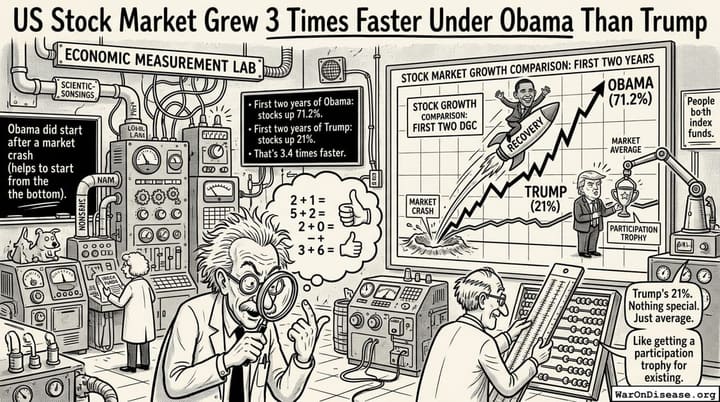 US Stock Market Grew 3 Times Faster Under Obama Than Trump