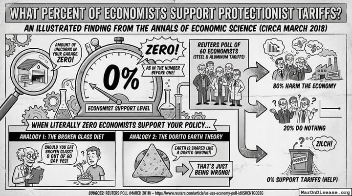 What percent of economists support protectionist tariffs?