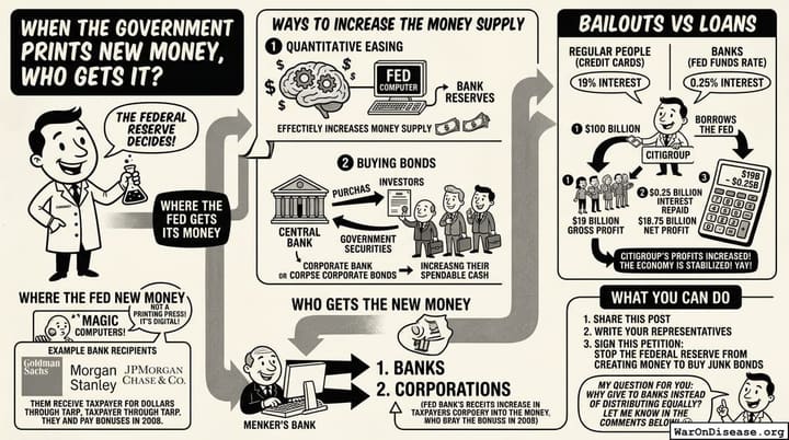 When the government prints new money, who gets it?