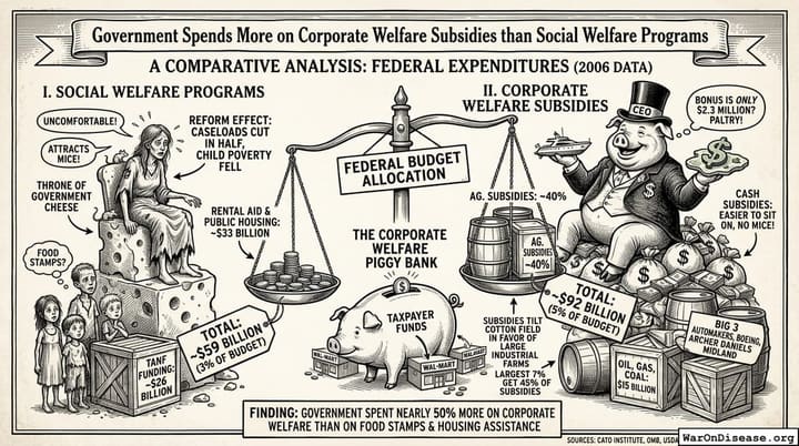 Government Spends More on Corporate Welfare Subsidies than Social Welfare Programs
