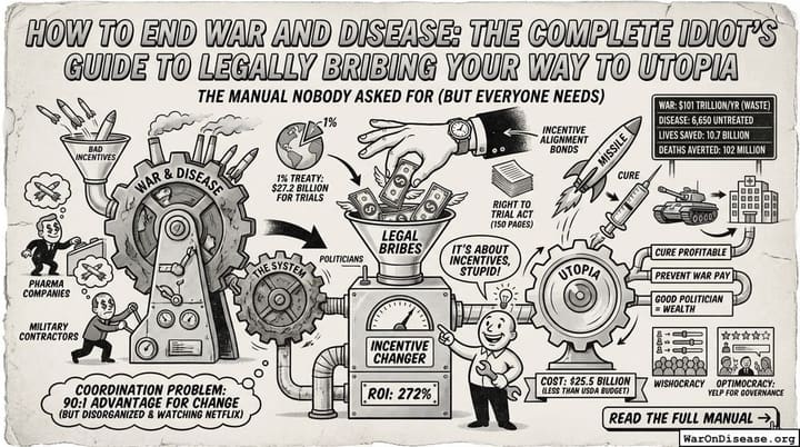 How to End War and Disease: The Complete Idiot's Guide to Legally Bribing Your Way to Utopia
