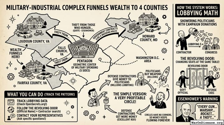 Military-Industrial Complex Funnels Wealth to 4 Counties