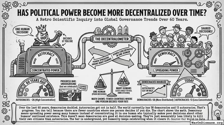 Has political power become more decentralized over time?