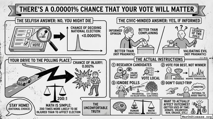 There's a 0.00001% Chance that Your Vote Will Matter