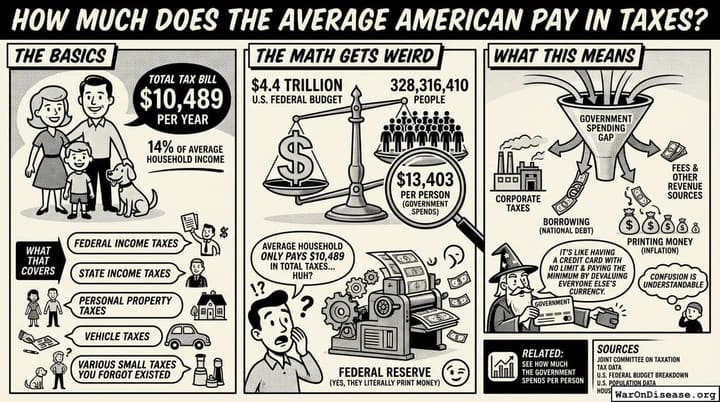 How much does the average American pay in Taxes?
