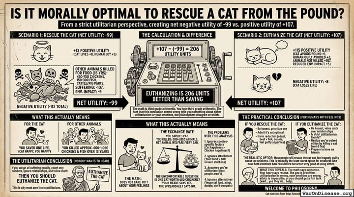 Is it morally optimal to rescue a cat from the pound?