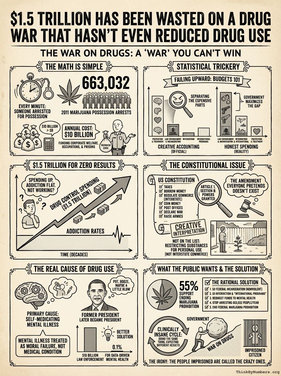 Infographic for $1.5 Trillion Has Been Wasted on a Drug War that Hasn't Even Reduced Drug Use