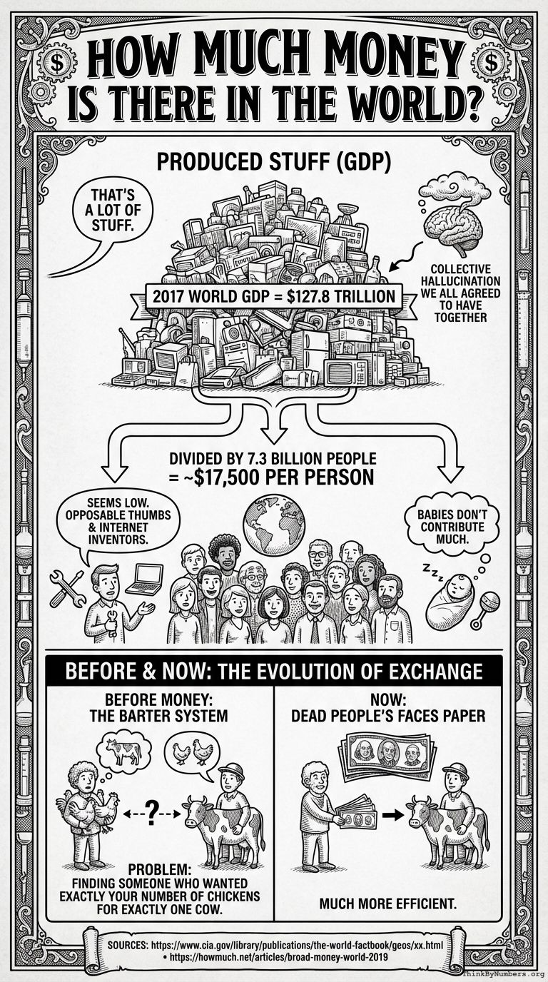 Infographic for How much money is there in the world?