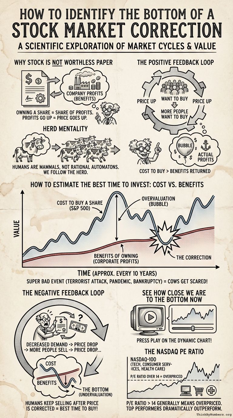 Infographic for How to Identify the Bottom of a Stock Market Correction