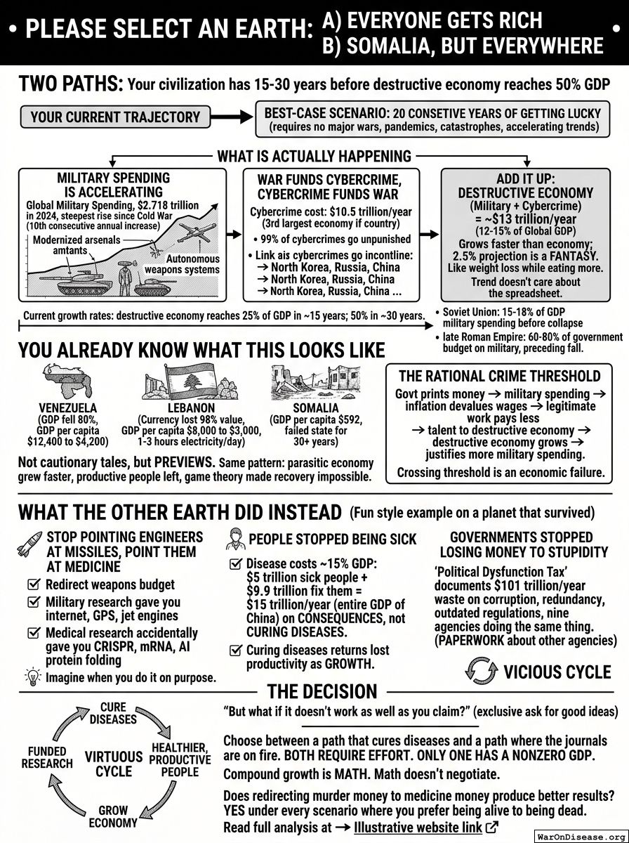 Infographic for Please Select an Earth: A) Everyone Gets Rich B) Somalia, but Everywhere