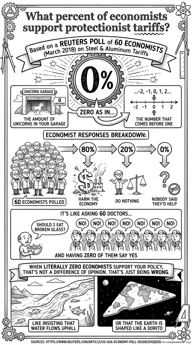 Infographic for What percent of economists support protectionist tariffs?