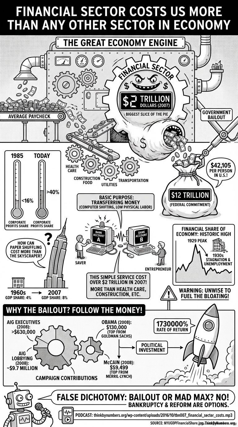 Infographic for Financial Sector Costs Us More than Any Other Sector In Economy