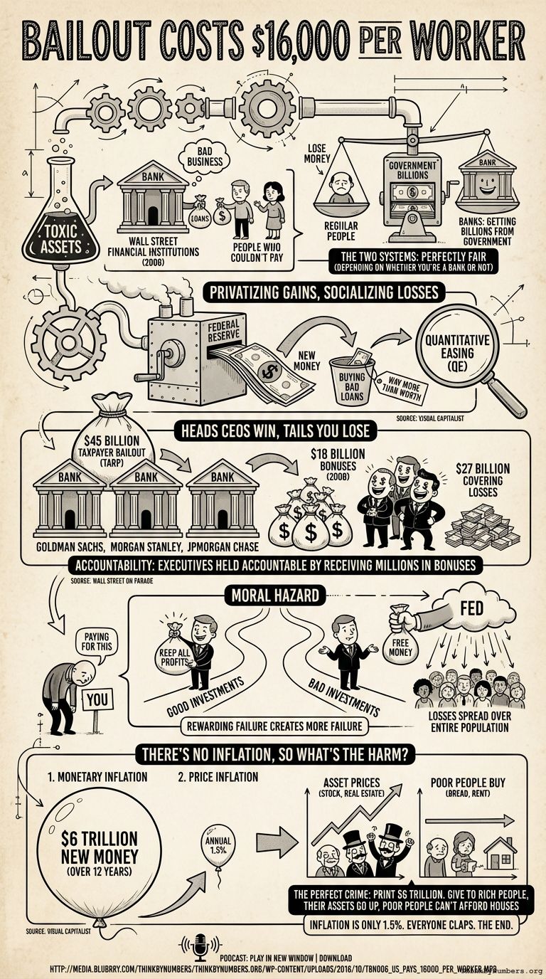 Infographic for Bailout Costs $16,000 per Worker