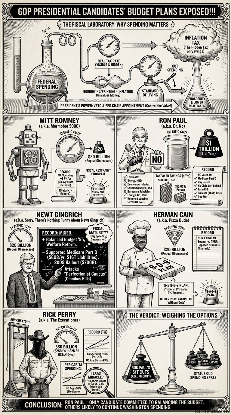 Infographic for GOP Presidential Candidates' Budget Plans EXPOSED!!!