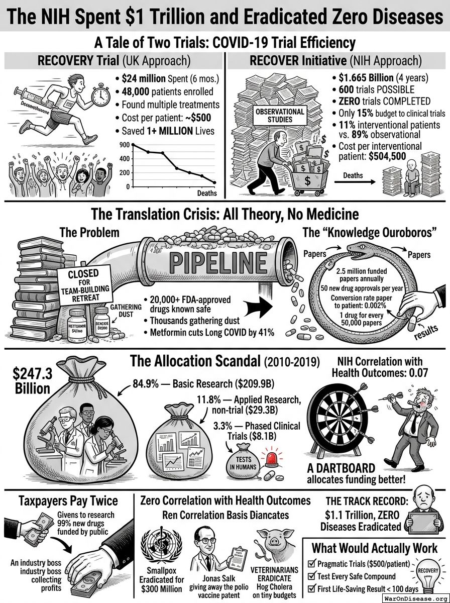 Infographic for The NIH Spent $1 Trillion and Eradicated Zero Diseases