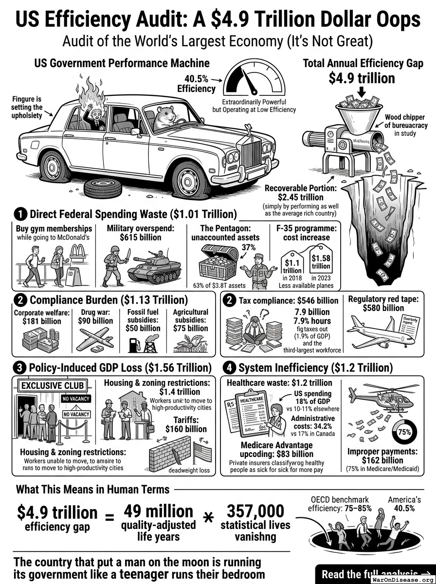 Infographic for US Efficiency Audit: A $4.9 Trillion Dollar Oops