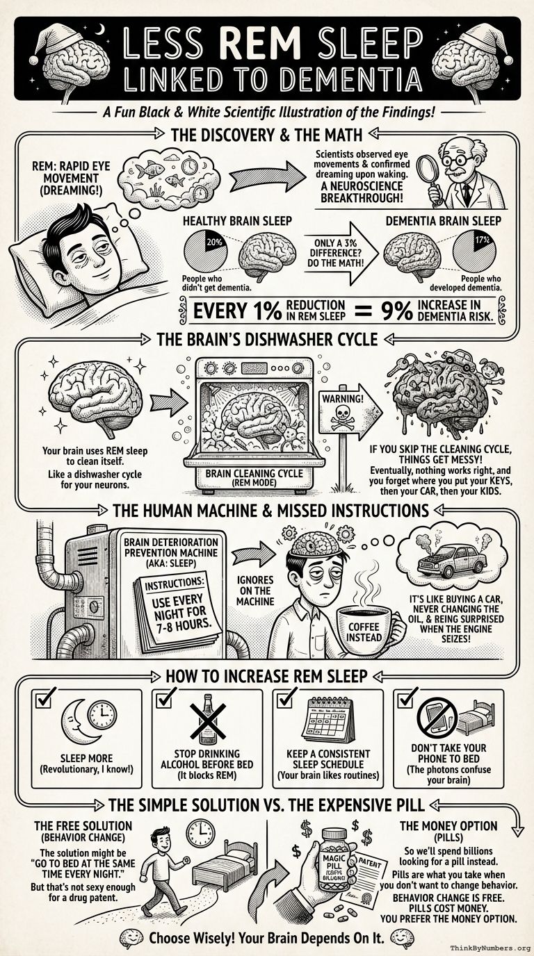 Infographic for Less REM Sleep Linked to Dementia