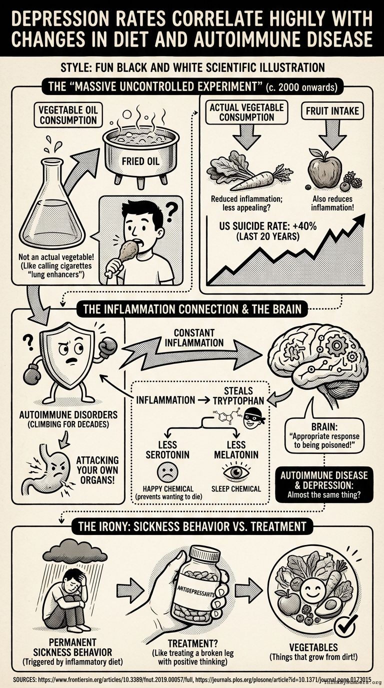 Infographic for Depression  Rates Correlate Highly with Changes in Diet and Autoimmune Disease