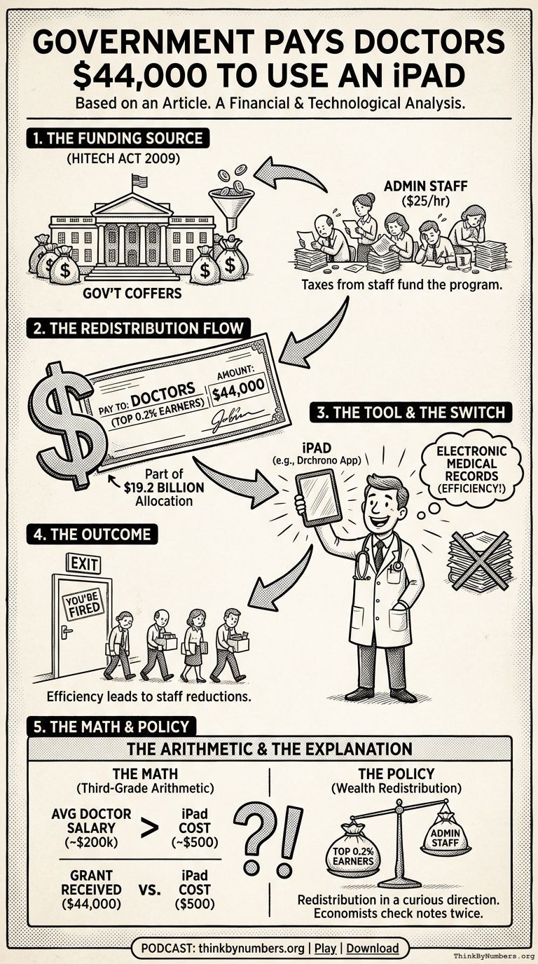 Infographic for Government Pays Doctors $44,000 to Use an iPad