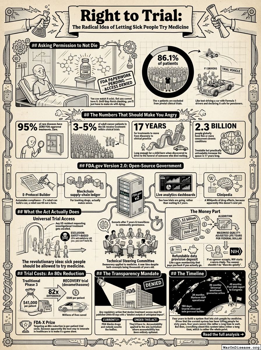Infographic for Right to Trial: The Radical Idea of Letting Sick People Try Medicine