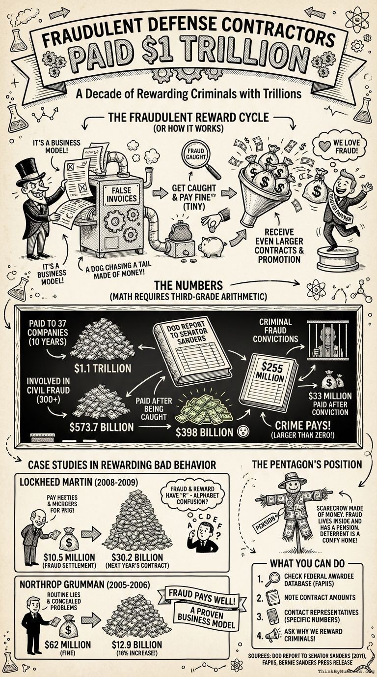 Infographic for Fraudulent Defense Contractors Paid $1 Trillion