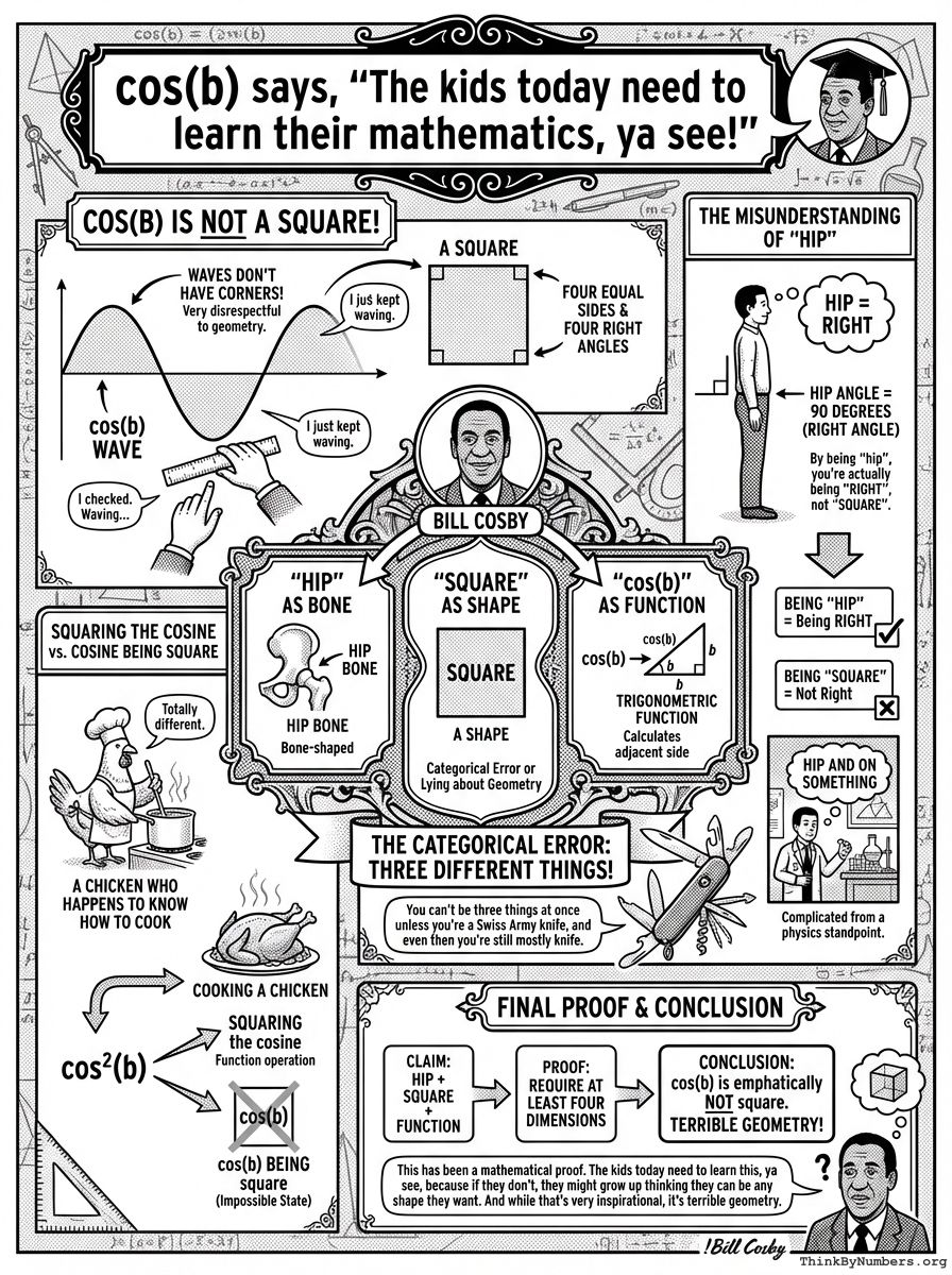 Infographic for cos(b) says, 