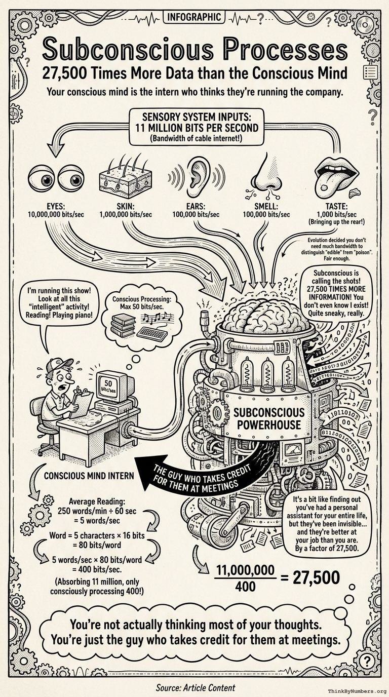 Infographic for Subconscious Processes 27,500 Times More Data than the Conscious Mind