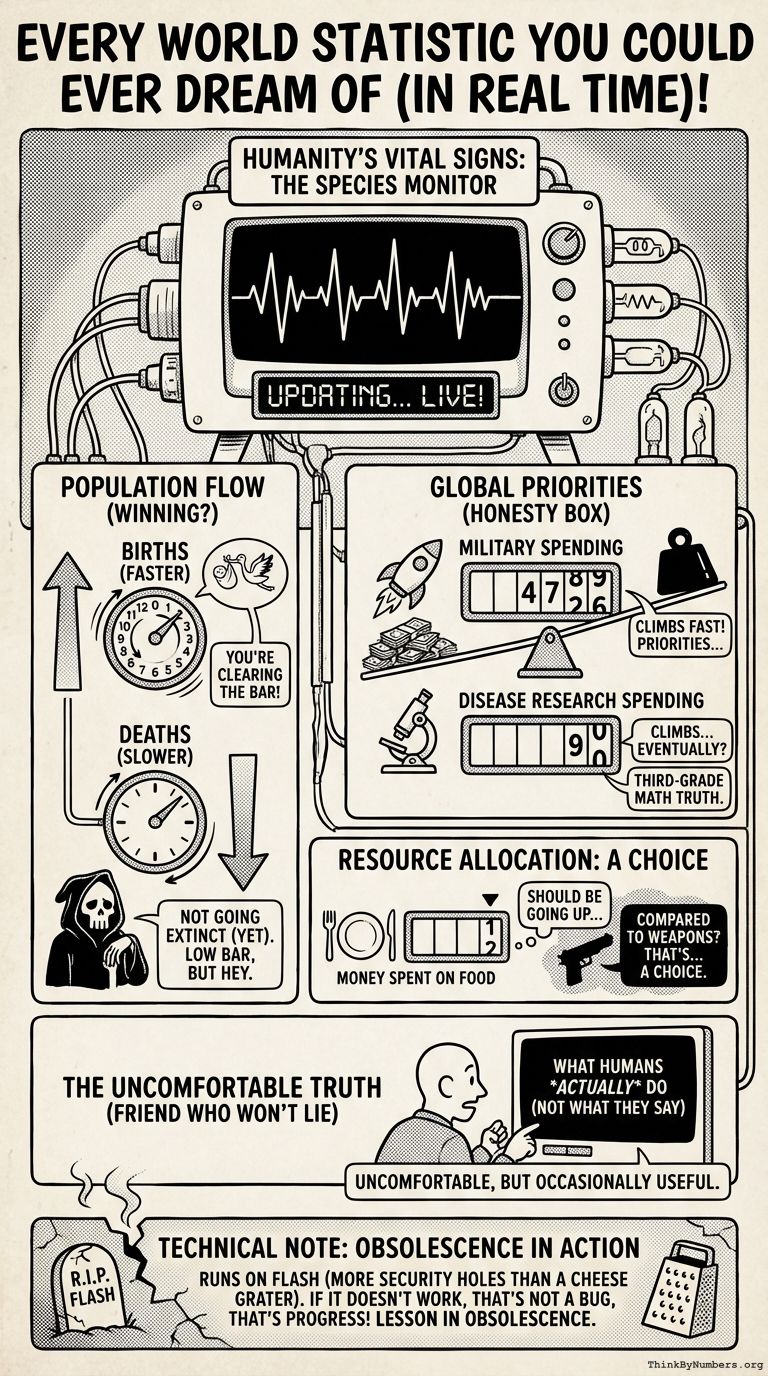 Infographic for Every World Statistic You Could Ever Dream Of (In Real Time)!