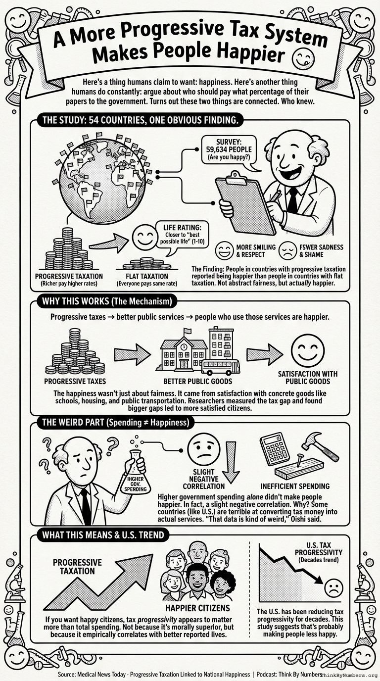 Infographic for A More Progressive Tax System Makes People Happier