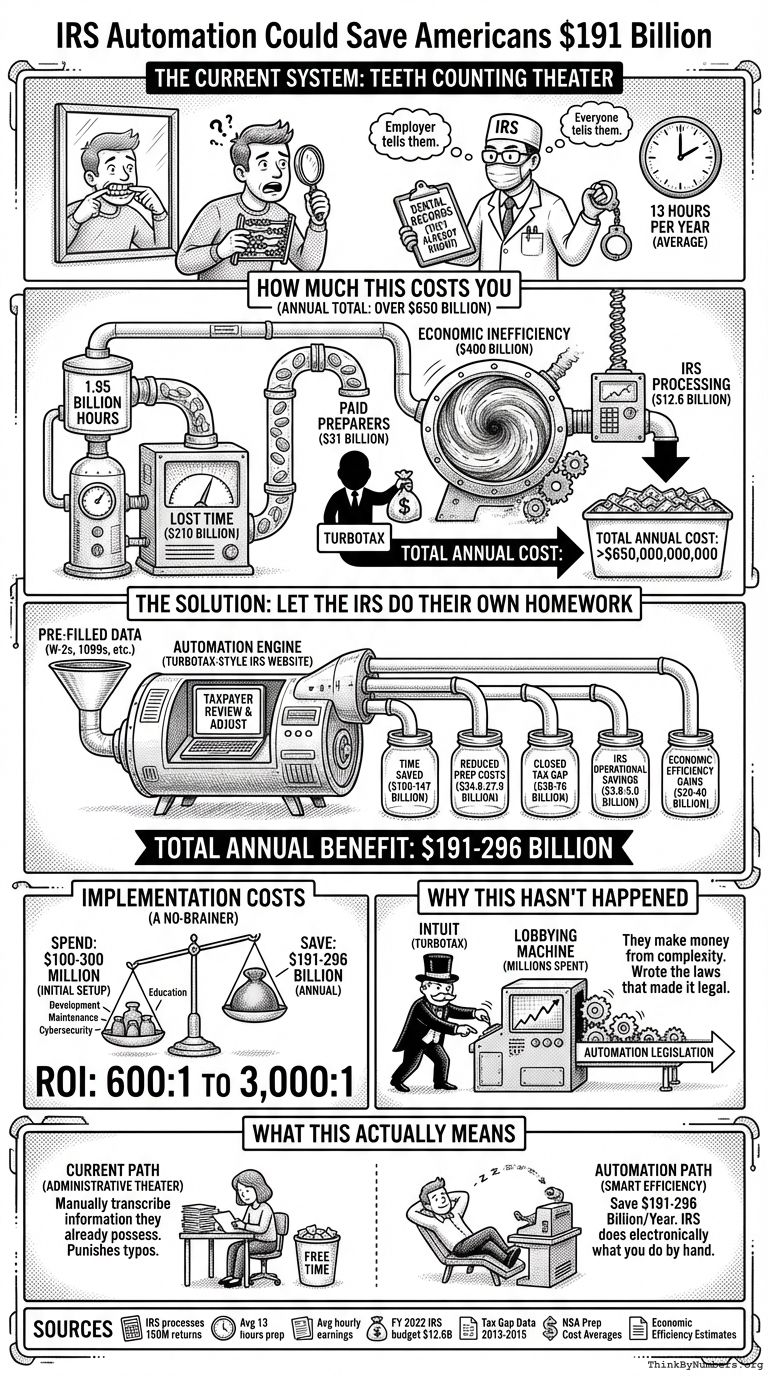 Infographic for IRS Automation Could Save Americans $191 Billion
