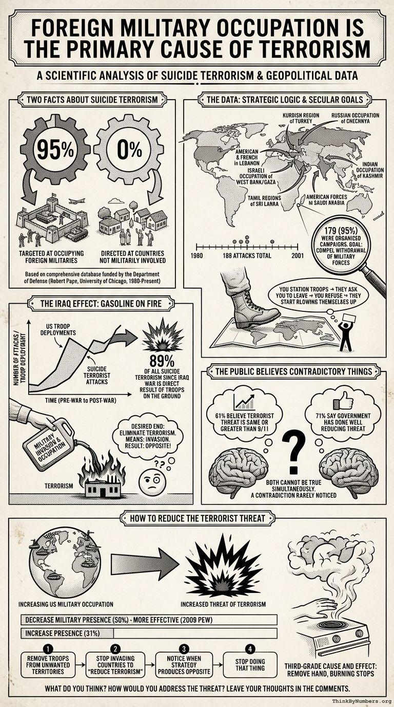 Infographic for Foreign Military Occupation is the Primary Cause of Terrorism