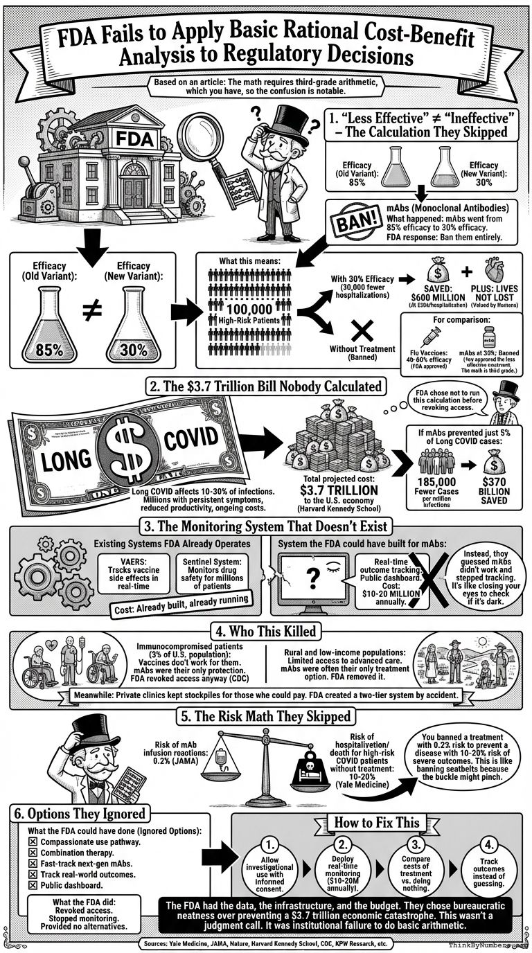 Infographic for FDA Fails to Apply Basic Rational Cost-Benefit Analysis to Regulatory Decisions