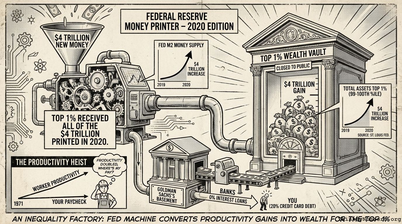 Top 1% Received all of the $4 Trillion Printed in 2020