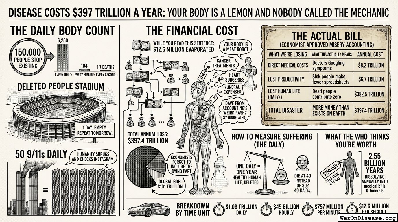 Disease Costs $397 Trillion a Year: Your Body Is a Lemon and Nobody Called the Mechanic