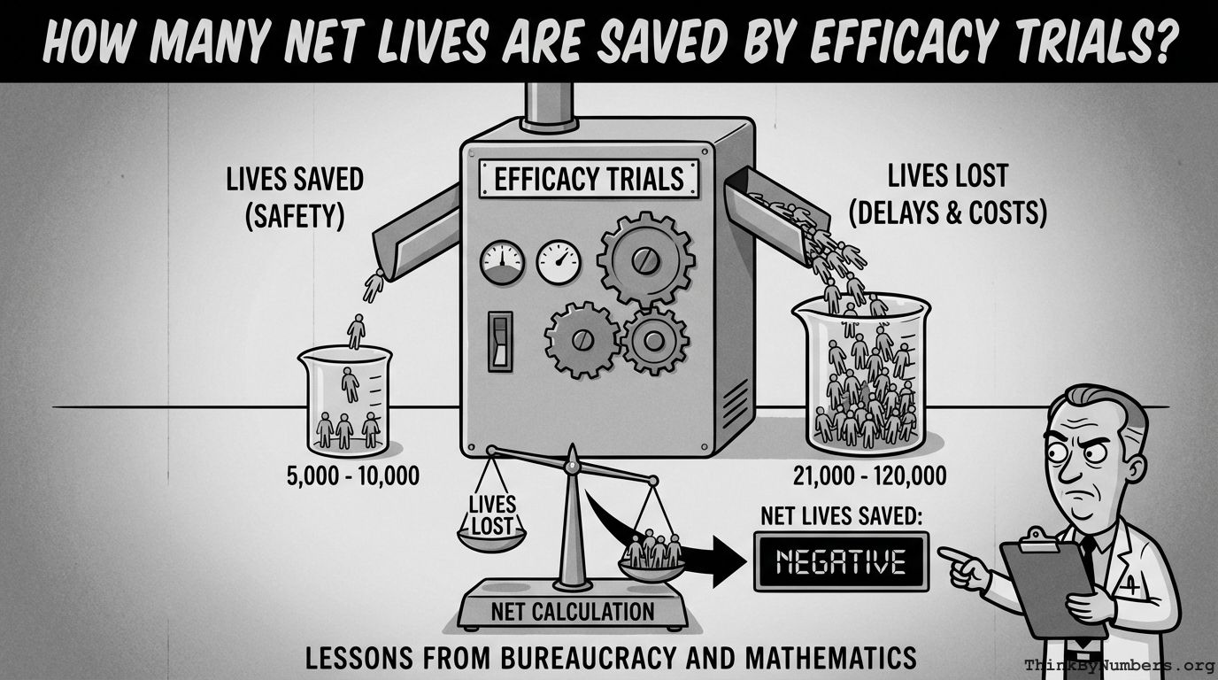 How many NET lives are saved by efficacy trials?