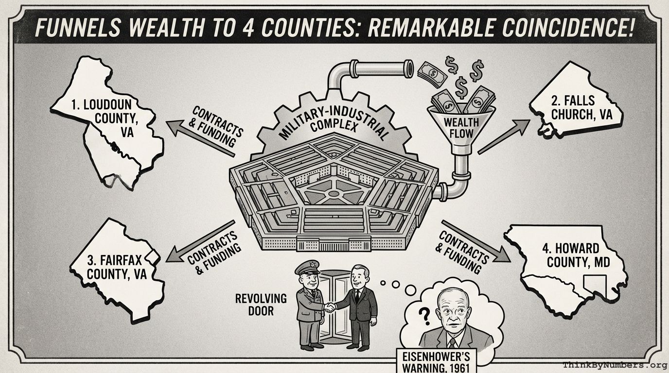 Military-Industrial Complex Funnels Wealth to 4 Counties