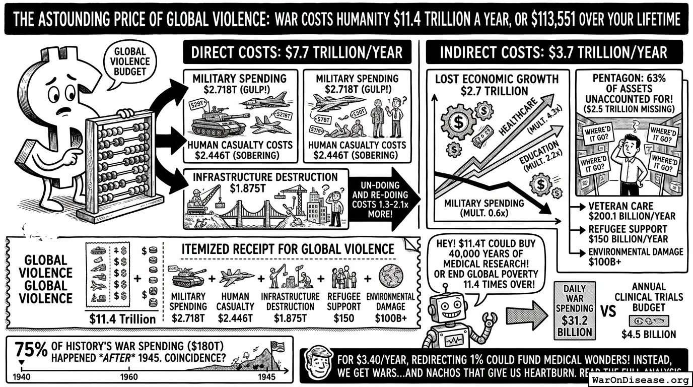 War Costs Humanity $11.4 Trillion a Year, or $113,551 Over Your Lifetime