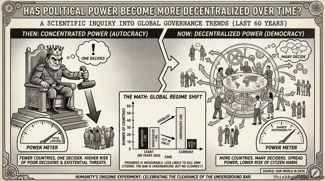 Has political power become more decentralized over time?