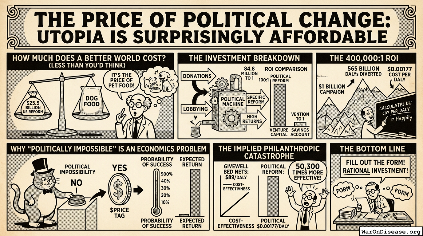 The Price of Political Change: Utopia Is Surprisingly Affordable