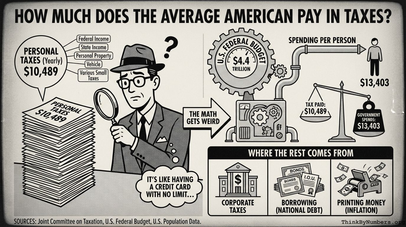 How much does the average American pay in Taxes?