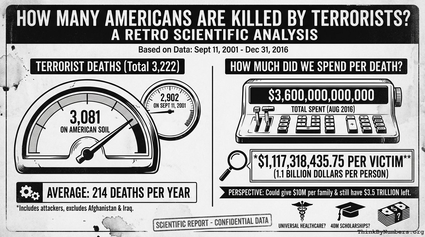 How many Americans are killed by terrorists?