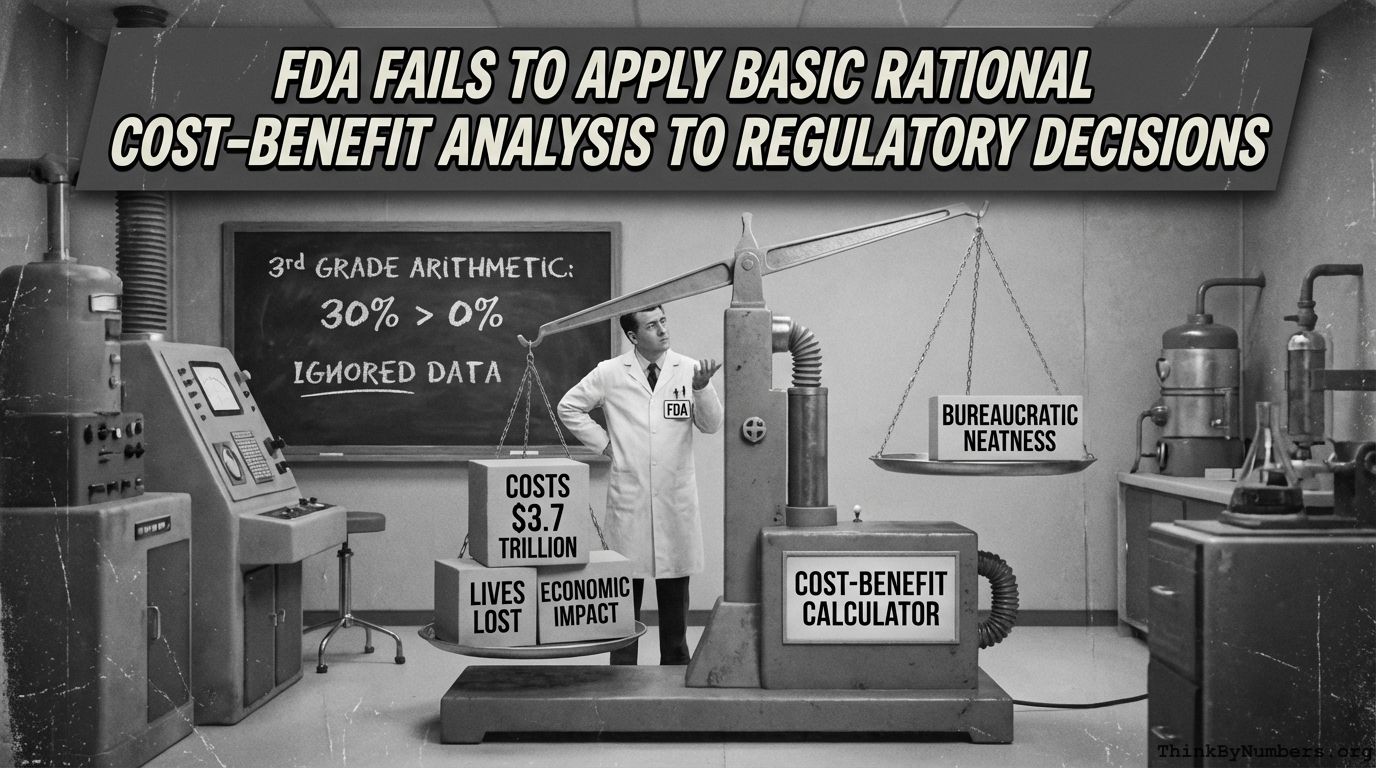 FDA Fails to Apply Basic Rational Cost-Benefit Analysis to Regulatory Decisions